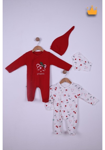 Babyhola %100 Pamuk Kirazlı 2'li Patikli Tulum Önlük Bere 4'lü Set 23608 Göründüğü Gibi Babyhola %100 Pamuk Kirazlı 2'li Patikli Tulum Önlük Bere 4'lü Set 23608 Göründüğü Gibi
