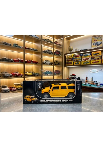 Uzaktan Kumandalı 7 Fonksiyonlu Işıklı Tepe Lambalı 1:16 Ölçek Hummer Suv Oyuncak Arazi Arabası Sarı