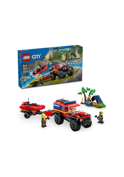 LEGO® City 4x4 Kurtarma Botlu İtfaiye Kamyonu 60412 5+ Yaratıcı Oyuncak Yapım Seti - 301 Parça