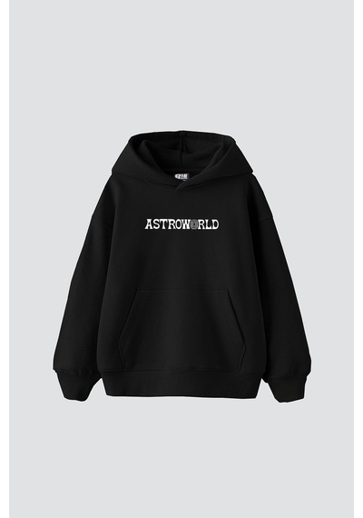 Startmore Astroworld Baskılı Oversize Unisex Beyaz Siyah