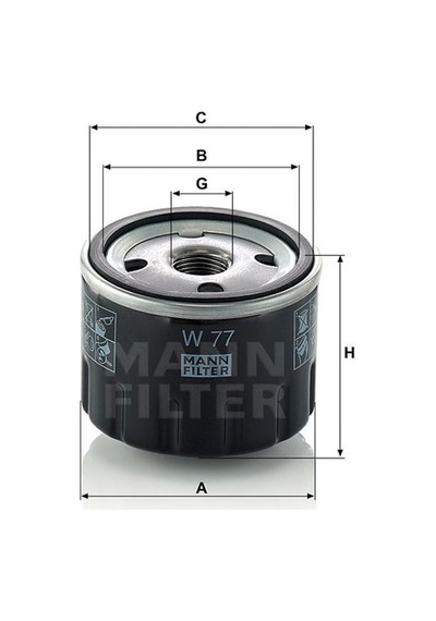 MANN W77 YAĞ FİLTRESİ R5 I 1.3 45HP 10 79-09 84