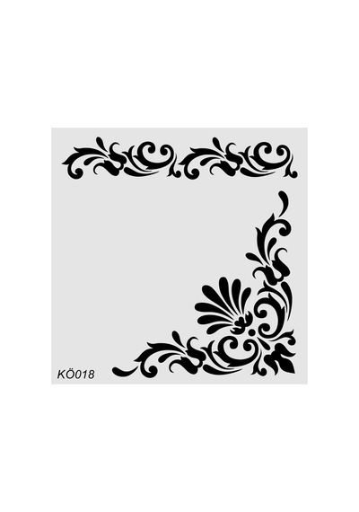 Kk Swords Stencil Tasarım Kö018 Köşe Desen- Dekoratif Duvar, Fayans Ve Eşya Boyama Şablonları 25x25 Cm Tybfoy4upl4ns3va13