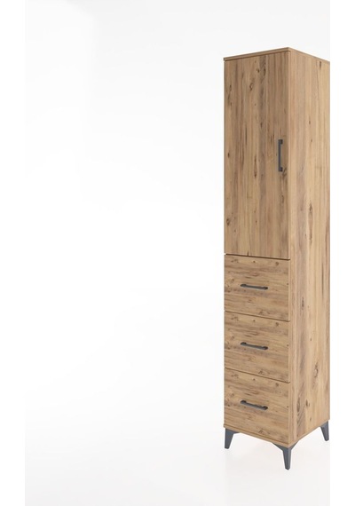 Hyperion Dolap 2 Raflı 3 Çekmeceli Tek Askılı 44x44x221 Çam-çam Atlas Çam