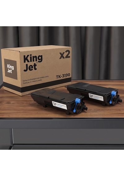 Kingjet Kyocera Uyumlu  Tk-3190 Standart Kapasiteli 2'li Paket Çipli Uyumlu  Toner Ecosys M3655idn