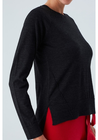 Peraluna Vanessa Pullover Merino Yünlü Yanları Yırtmaçlı Ince Kadın Triko Kazak Antrasit Melanj-antrasit Antrasit Peraluna Vanessa Pullover Merino Yünlü Yanları Yırtmaçlı Ince Kadın Triko Kazak Antrasit Melanj-antrasit Antrasit