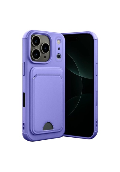 Newface Apple İphone 17 Pro Max Kelvin Kartvizitli Silikon - Lila