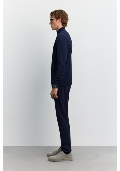 Avva Erkek Lacivert Yarım Balıkçi Yaka Basic Düz Rayon Kazak B005151