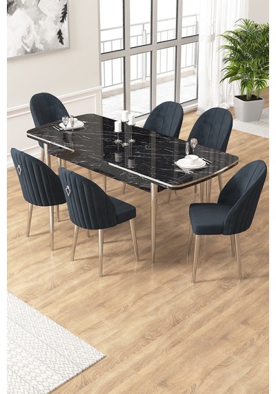 Canisa Edaf Serisi 80x132 Açılabilir Siyah Mermer Desen Mutfak Masa Takımı 6 Antrasit Sandalye Krom Detay Masa Siyah Mermer Sandalye Antrasit Krom Ayak Canisa Edaf Serisi 80x132 Açılabilir Siyah Mermer Desen Mutfak Masa Takımı 6 Antrasit Sandalye Krom Detay Masa Siyah Mermer Sandalye Antrasit Krom Ayak