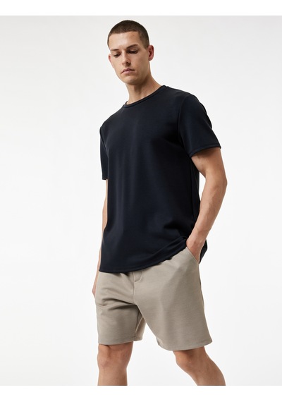 Koton Straight Fit Cepli Bermuda Spor Şort Bej 6sam40012nk Ekru