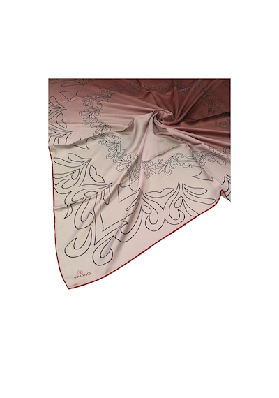 Mim Eşarp Valino Degrade Desenli Şifon Eşarp 90x90 Cm Gül Kurusu