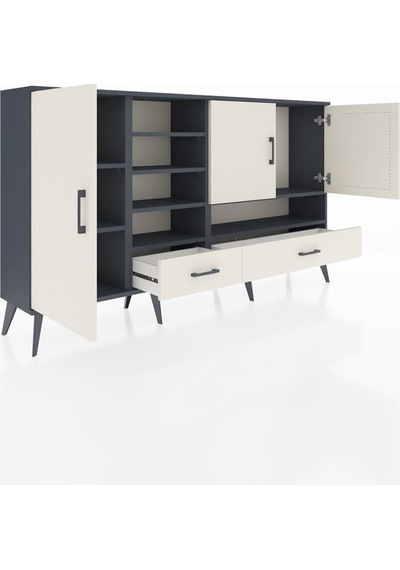 Arges Konsol 8 Raflı 2 Çekmeceli 3 Kapaklı 176x30x99 Antrasit-aytaşı Aytası - Antrasıt Arges Konsol 8 Raflı 2 Çekmeceli 3 Kapaklı 176x30x99 Antrasit-aytaşı Aytası - Antrasıt