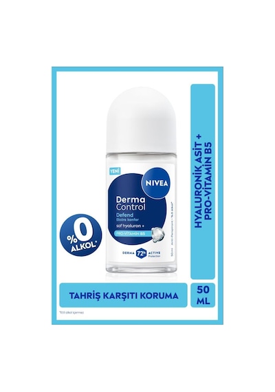 Kadın Roll On Deodorant Derma Control Defend 50 Ml,72 Saat Koruma,alkolsüz,hyaluron,pro Vitamin