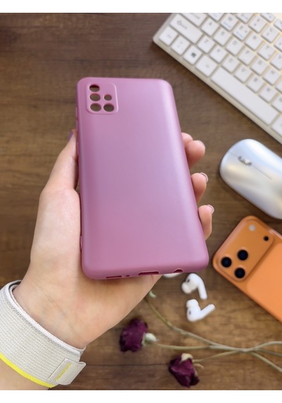 Samsung Galaxy A51 Uyumlu Kamera Korumalı Darbeye Dayanıklı Renk Atmayan Fab Silikon Kılıf Mor