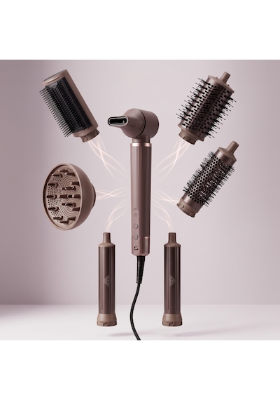 Style Air Saç Şekillendirici Seti, 110.000 Rpm Bldc Motor, 8 Başlıklı Kurutma, Düzleştirme, Hacim, Bukle Kahverengi