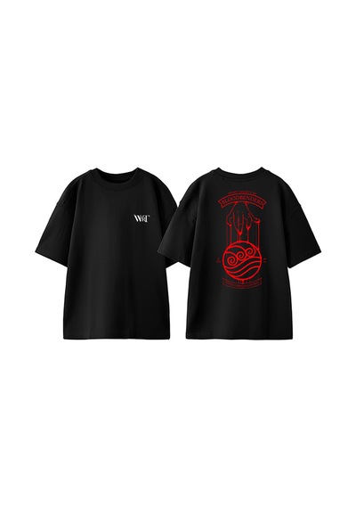 Thewert The Secret Society Tasarım Sırt Baskılı Pamuk Siyah Oversize T-shirt