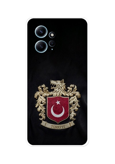 Redmi Note 12 4g Uyumlu Türk Sembolü Kurt Ve Bayrak Desenli Baskılı Silikon Kılıf Renkli