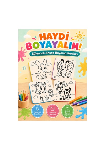 Montessori 4'lü Ahşap Boyama Seti Duyusal Gelişim - Boya & Keşfet - Yaratıcılık & Renk Tanıma Geliştirici - 3 Yaş Ve Üzeri - Eğitici Oyunlar - Yaratıcılık Geliştirici - Ekransız Aktivite