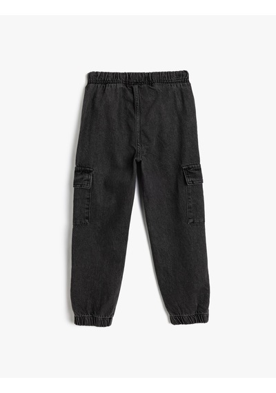 Koton Çocuk Jogger Kot Pantolon Cepli Pamuklu Gri 5wkb40009td Gri