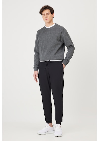 George Henry Standart Fit Normal Kesim 2 İplik Cepli Rahat Recycle Pamuklu Jogger Eşofman Altı Siyah