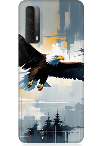 Huawei P Smart 2021 Uyumlu Uçan Kartal Desenli Silikon Kılıf