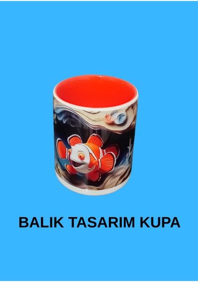 Özel Tasarım Balık Figürlü Kupa Turuncu