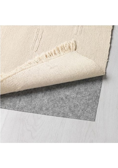 Açık Bej Renk Banyo Halısı-Paspası 55x85 Cm-Mini Halı-İnce Kilim-Pamuk Bej