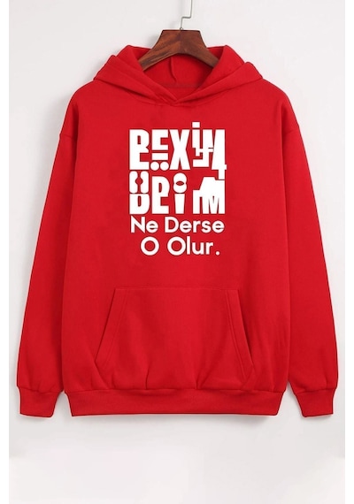 Uyguntarz Beyim Ne Derse O Olur Katlamalı Sweatshirt Kırmızıc