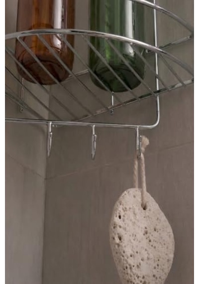 Tr Krom Yapışkanlı Banyo Köşeliği Düzenleyici, Şampuanlık, Duş Rafı 2 Katlı Ek-02 Diğer