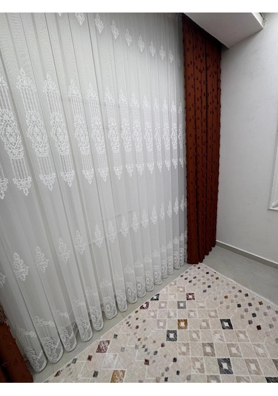 Nivemeshome 4528 Asel 1/2,5 Pileli Tül Perde Apm Ekru
