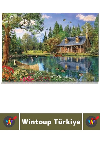 Premium Eğlenceli El Göz Koordinasyon Hafıza Beceri Geliştirici 1500 Parça Puzzle Kristal Göl