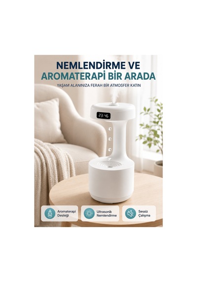Astraltech Yağmur Damlası Hava Nemlendirici Ultrasonik Buhar Makinesi 800 Ml Aroma Difüzör
