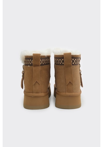 Derinet Comfort Bilek Kürklü Kadın Bot Camel Camel