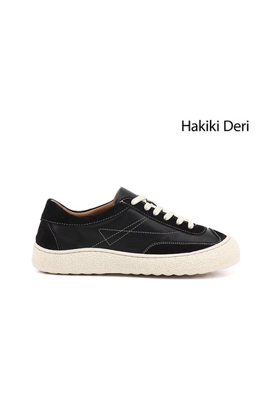 Diğer Kadın Siyah Bağcıklı Hakiki Deri Sneaker Dyza85245735