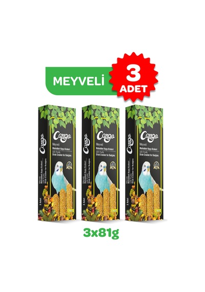 Cango Muhabbet Kuşu Krakeri Meyveli 81gr 3lü