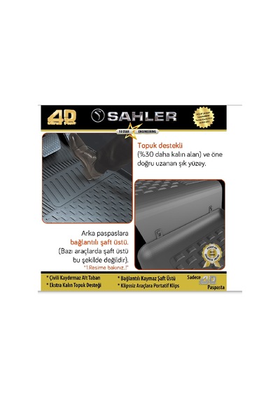 Sahler 4.5D Siyah Mercedes A Serisi W176 2012-2018 Paspas