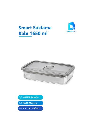 Smart Saklama Kabı 1650 Ml, 26 X 17 X 5 Cm Çok Renkli