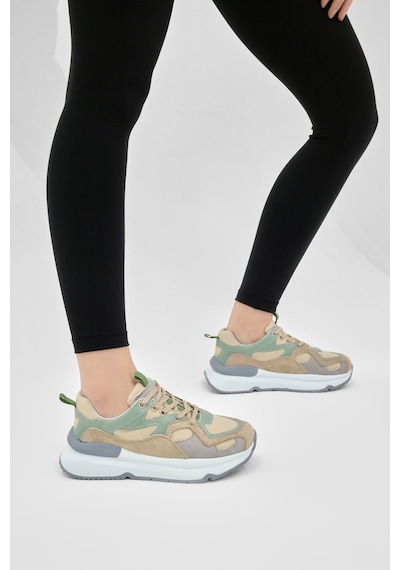 Tonny Black Eva Taban Rahat Kalıp Sneaker Kadın Bej Yeşil Sneaker Tbklc050 Bej - Yeşil