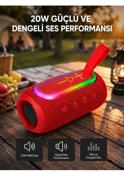 Kablosuz Hoparlör Bluetooth 5.1, Güçlü Bas Ve 10 Metre Menzil
