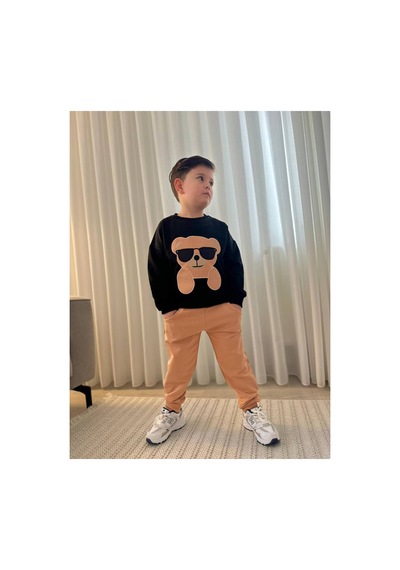 Jeliboomkidswear Erkek Çocuk 3-10 Yaş 2 İplik Riklalı Günlük Eşofman Takımı Siyah-camel Jeliboomkidswear Erkek Çocuk 3-10 Yaş 2 İplik Riklalı Günlük Eşofman Takımı Siyah-camel