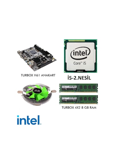 I5 2.Nesil Işlemci/H61 Anakart/8 Gb Ddr3 Ram/Cpu Fan/Bundle Set