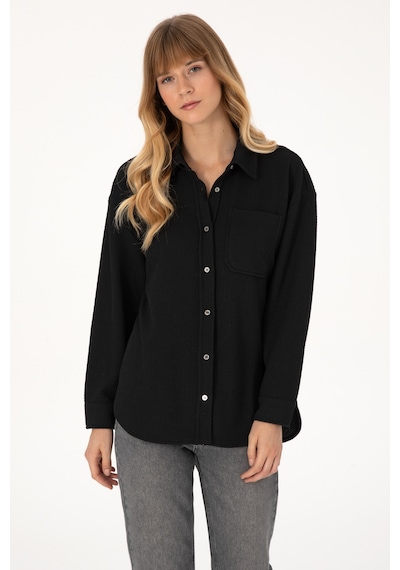 U.s. Polo Assn. Kadın Siyah Gömlek Örme 50309039-vr046 Sıyah