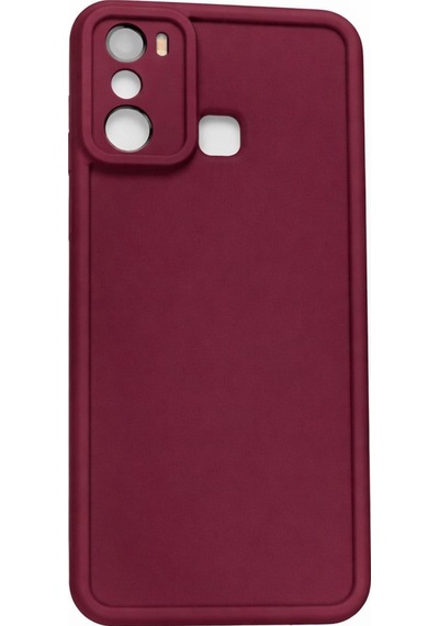 İnfinix Hot20play Uyumlu Kamera Çıkıntılı Mat Silikon Telefon Kılıfı Bordo