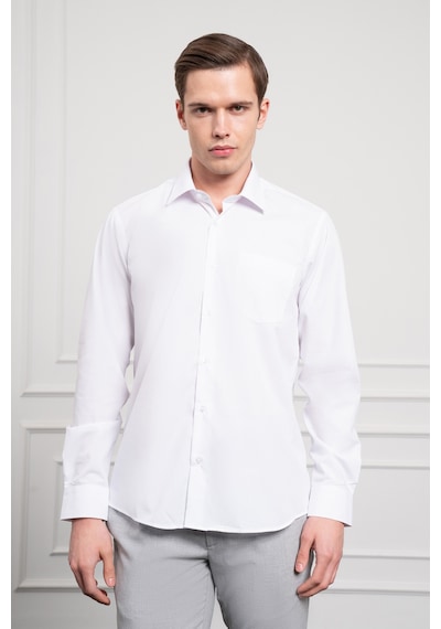 Morven Erkek Beyaz Basic Regular Fit Sert Yaka Cepli Gömlek 25mc004032600 Beyaz Beyaz