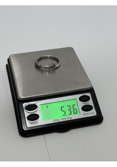 Carve Bones Dal Motifli Gümüş Yüzük 5,35 Gram