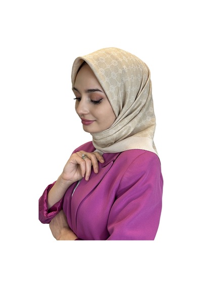 Aker Elegance Monogram Eşarp Açık Bej 1090500 Açık Bej Açık Bej