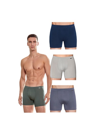 Berrak 6'lı Erkek Micro Modal Likralı Boxer - 4434 Sıkmayan Kalın Kemer Lastikli Çok Renkli