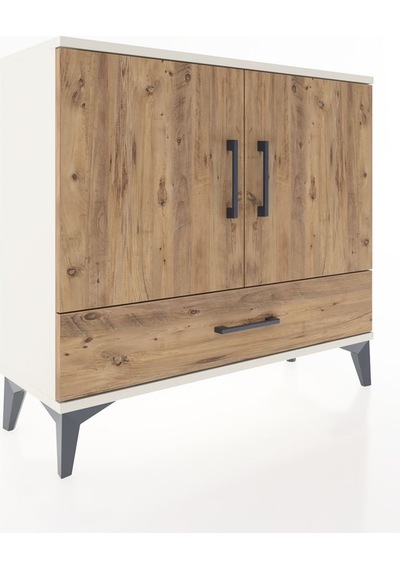 Arges Şifonyer 2 Raflı Tek Çekmeceli 2 Kapaklı 88x30x80 Aytaşı-çam Aytası