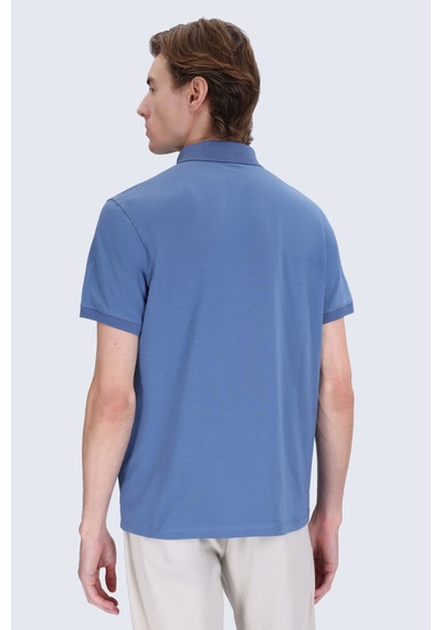Hatemoğlu İndigo Regular Fit Polo Yaka Pamuklu Tişört Indigo