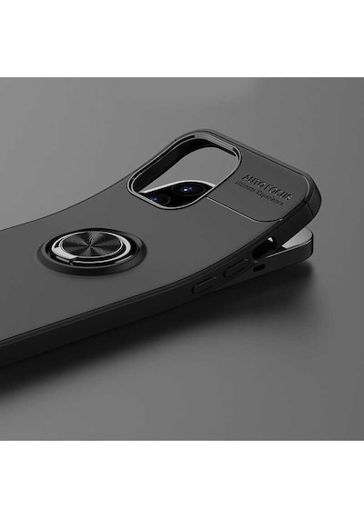 Apple Uyumlu iPhone 12 Pro Max Kılıf Zore Ravel Silikon Kapak Siyah-Kırmızı