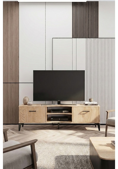 Bej Renk Suntalam Tv Sehpası 160x35 Cm